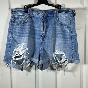 American Eagle Outfitters Ripped Blue Jean Shorts